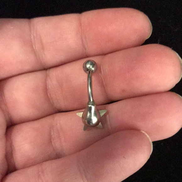 IRIDESCENT STAR BELLY RING *NAVEL PIERCING BARBELL *NWOT *SURGICAL STEEL - Picture 5 of 6